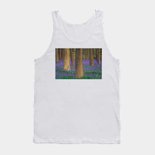 Belgium Hallerbos Forest With Trees And Bluebells Tank Top